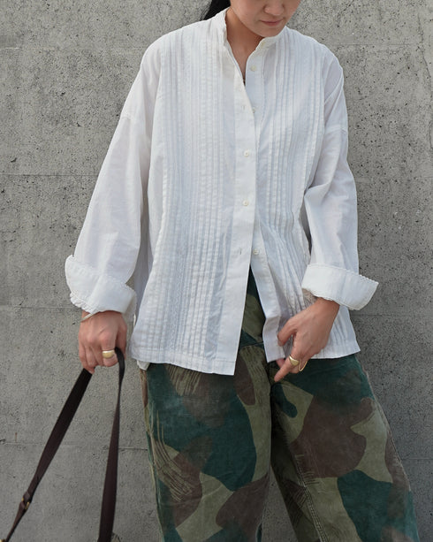 Heirloom Pintuck Lace Blouse / White