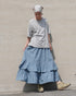 Dobby Check Frill Skirt / Beige・Blue・Charcoal