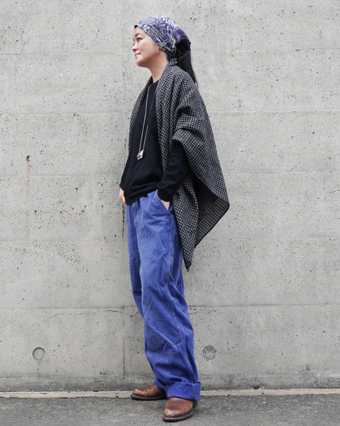 Wool Check Square Stole / Gingham Check・Small Check