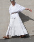 Tuck Tiered Skirt / White・Black