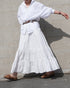 Tuck Tiered Skirt / White・Black
