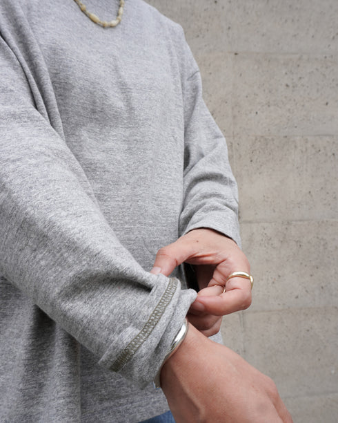 Raffy Cotton Ease Long Sleeve Tee / White・Gray・Black