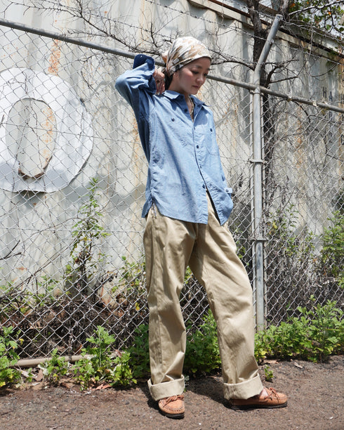 INDIGO Chambray Work Shirt / Blue・Navy