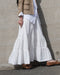 Tuck Tiered Skirt / White・Black