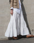 Tuck Tiered Skirt / White・Black