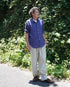 Linen Relaxed Unisex Shirt / Khakibeige・Frenchblue
