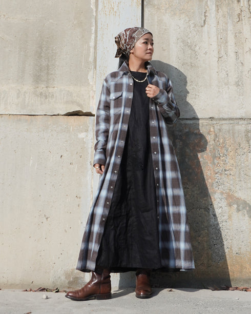 INDIGO Ombre Western Shirt Dress