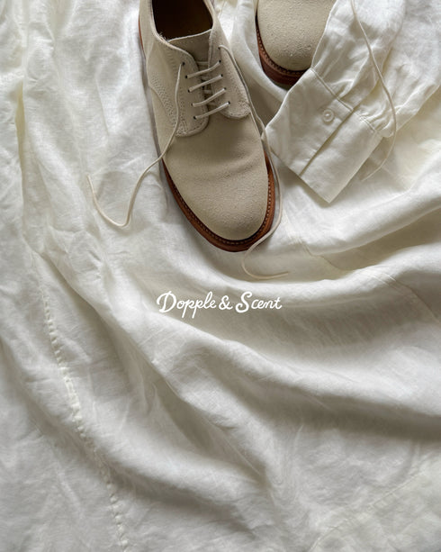 Linen Gather Dress / White・Black