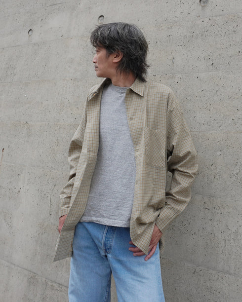 Dobby Check Over Shirt / Beige・Blue・Charcoal