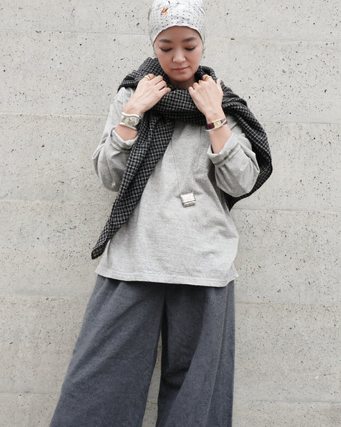 Wool Check Square Stole / Gingham Check・Small Check