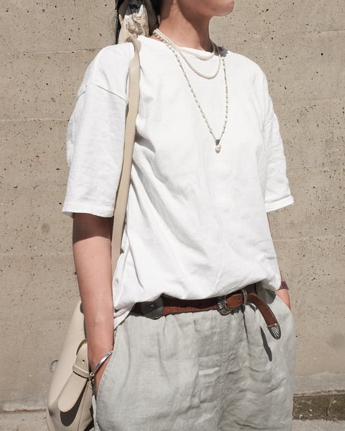 Raffy Cotton Ease Tee / White・Gray・Khaki