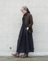 Linen Gather Dress / White・Black