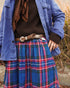 INDIGO Tartan Gathered Skirt / Red・Blue