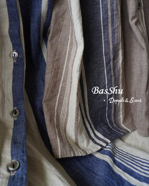 BasShu × Dopple&Scent Gathered Shirt Dress / BROWN