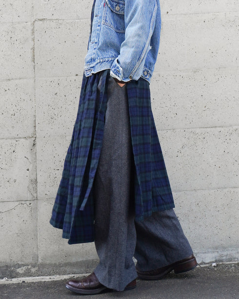 Nel Check Apron Dress / Black Watch・Red Check