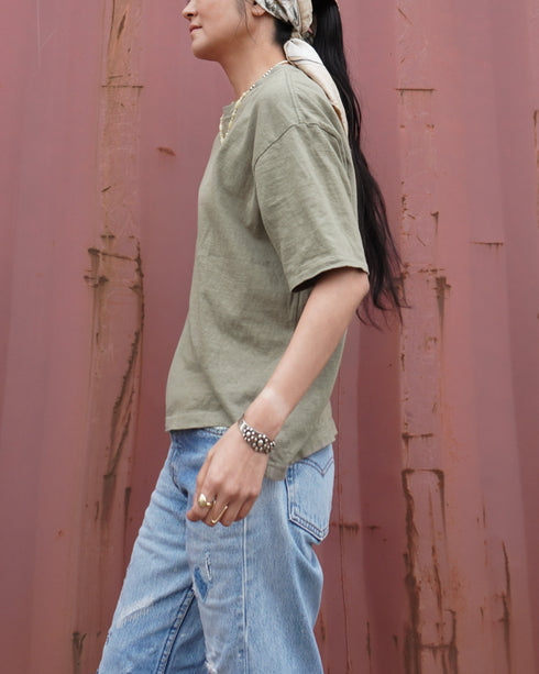 Raffy Cotton Ease Tee / White・Gray・Khaki