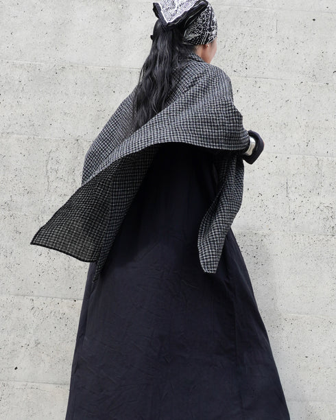 Wool Check Square Stole / Gingham Check・Small Check