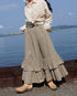 Dobby Check Frill Skirt / Beige・Blue・Charcoal