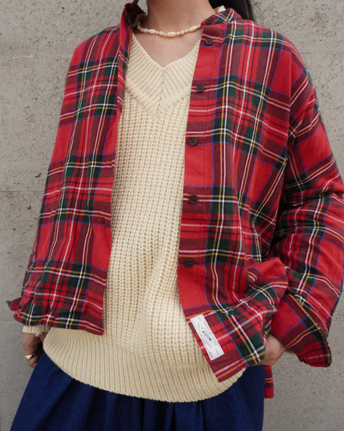 INDIGO Tartan Over Shirt / Red・Blue