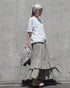 Dobby Check Frill Skirt / Beige・Blue・Charcoal