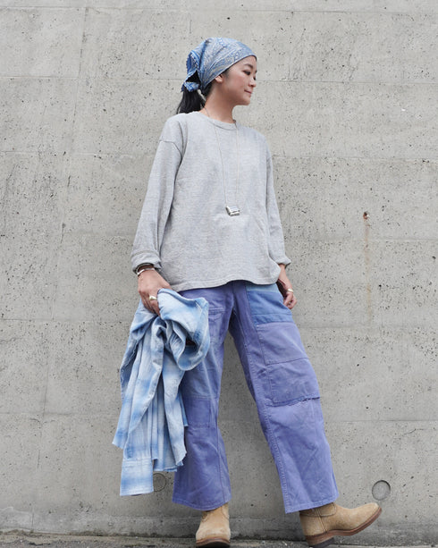 Raffy Cotton Ease Long Sleeve Tee / White・Gray・Black