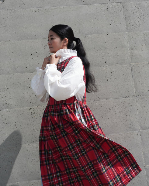 〈再入荷〉INDIGO Tartan Apron Dress / Red・Blue
