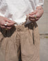 Linen Cotton Tuck Pants / Beige・Navy