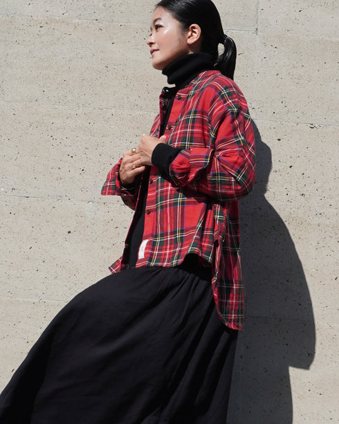INDIGO Tartan Over Shirt / Red・Blue