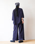 Linen Cotton Tuck Pants / Beige・Navy