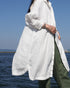 Linen Tuck Shirt Dress / White・Black