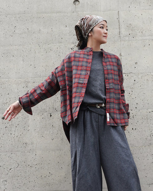 Nel Check Over Shirt / Black Watch・Red Check
