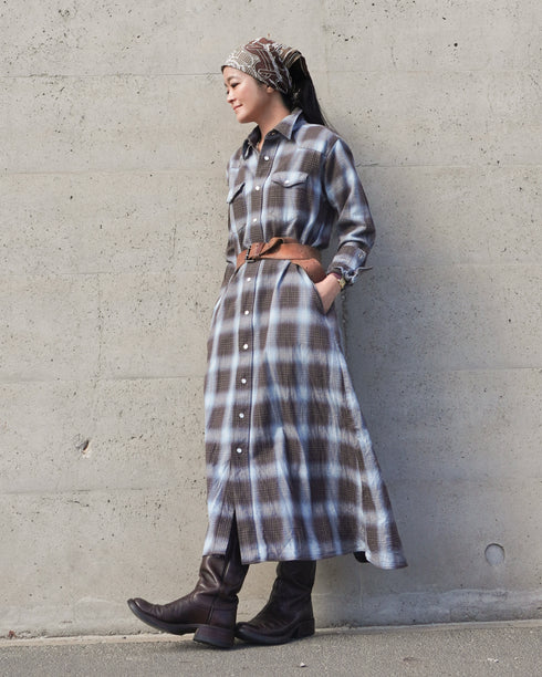 INDIGO Ombre Western Shirt Dress