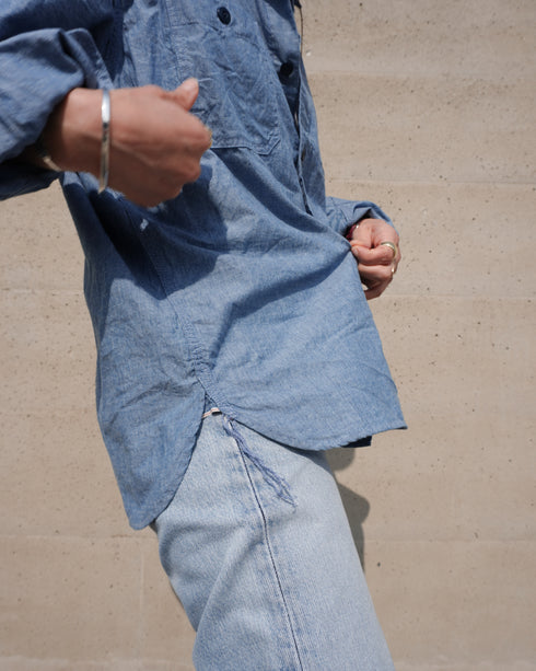 INDIGO Chambray Work Shirt / Blue・Navy