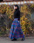 INDIGO Tartan Gathered Skirt / Red・Blue