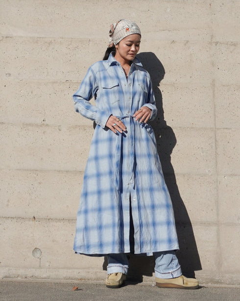 INDIGO Ombre Western Shirt Dress