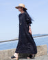 Linen Gather Dress / White・Black