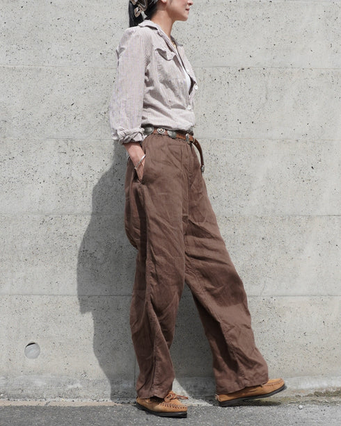 Linen Ease Pants / Natural・Brown・Black