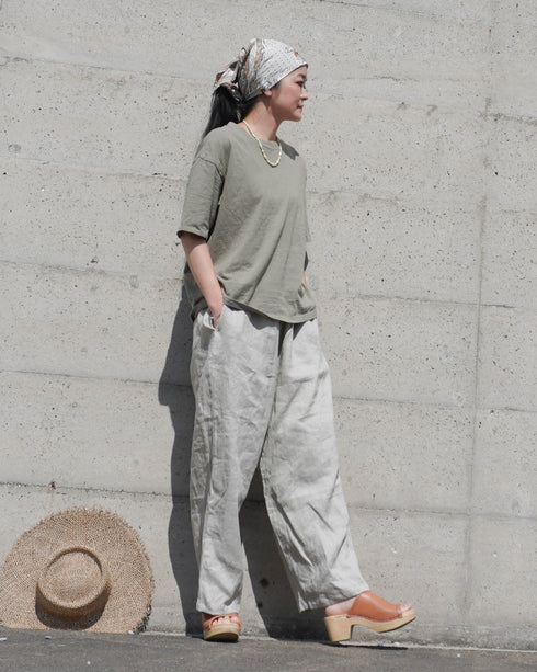 Linen Ease Pants / Natural・Brown・Black