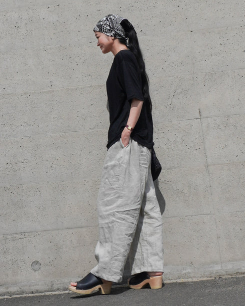 Linen Ease Pants / Natural・Brown・Black