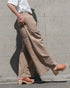 Linen Cotton Tuck Pants / Beige・Navy