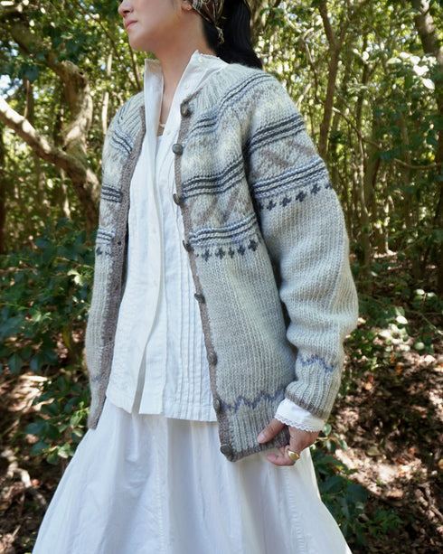 Nordic Knit Cardigan / Gray