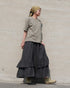 Dobby Check Frill Skirt / Beige・Blue・Charcoal