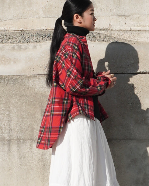 INDIGO Tartan Over Shirt / Red・Blue
