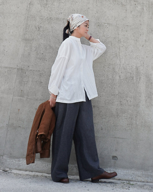 Heirloom Pintuck Lace Blouse / White