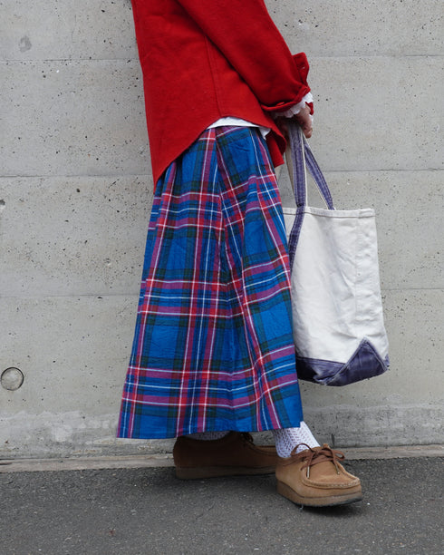 INDIGO Tartan Gathered Skirt