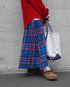 INDIGO Tartan Gathered Skirt