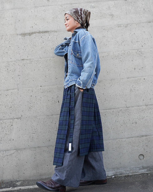 Nel Check Apron Dress / Black Watch・Red Check