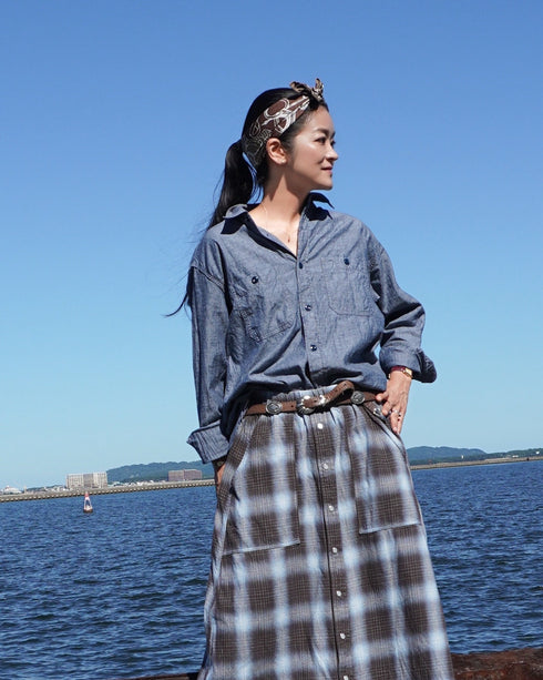 INDIGO Chambray Work Shirt / Blue・Navy