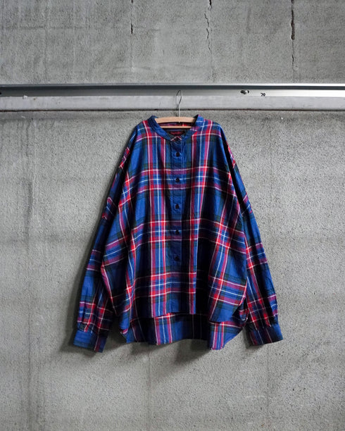 INDIGO Tartan Over Shirt / Red・Blue