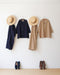 Linen Cotton Open Collar Shirt / Beige・Navy
